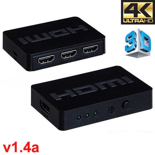 ממתג HDMI אוטומטי 3 כניסות עם שלט