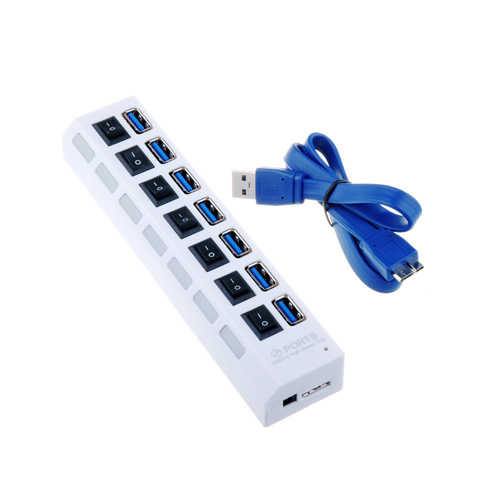 מפצל USB 3.0 ל-7 כניסות כולל ספק כוח 1A