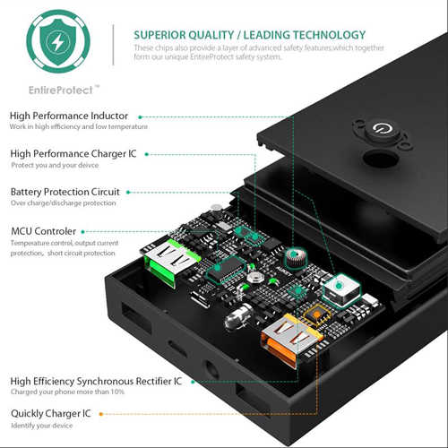מטען נייד Aukey 16000mAh QC 2.0 דגם PB-T3