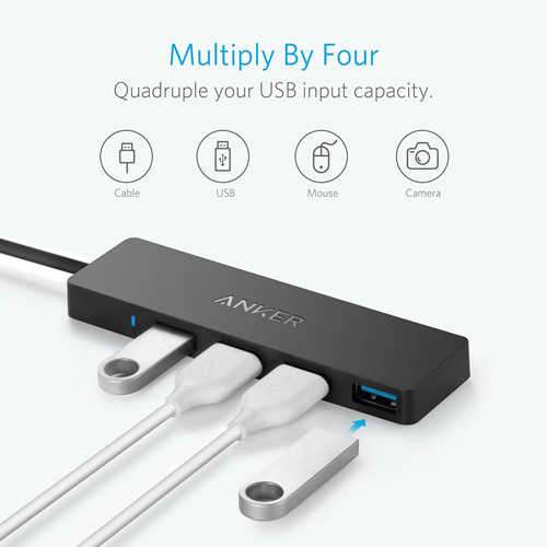 מפצל 4 כניסות Anker USB 3.0 דגם A7516
