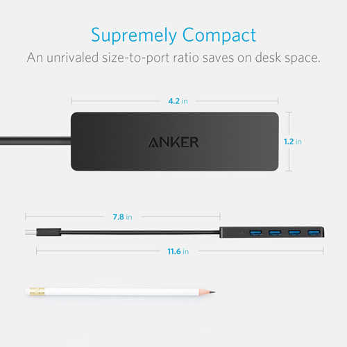 מפצל 4 כניסות Anker USB 3.0 דגם A7516
