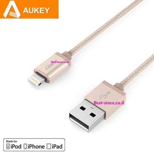 כבל טעינה וסנכרון Lightning מאושר אפל Aukey CB-D16