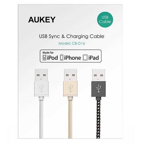 כבל טעינה וסנכרון Lightning מאושר אפל Aukey CB-D16