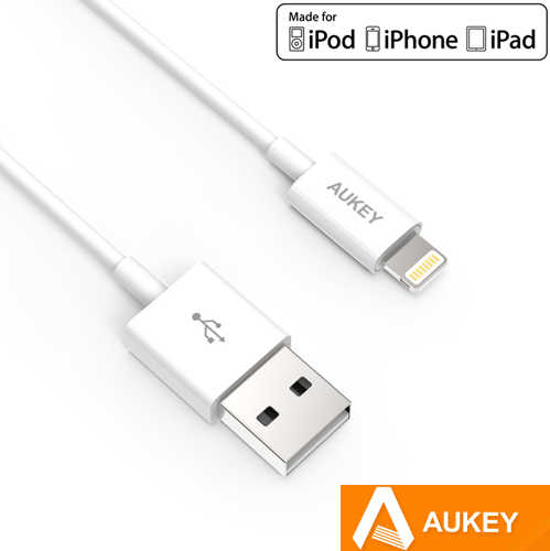 כבל טעינה וסנכרון Lightning מאושר אפל Aukey CB-D20