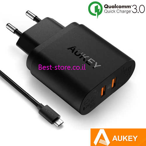 מטען קיר Aukey Qualcomm 3.0 דגם PA-T16