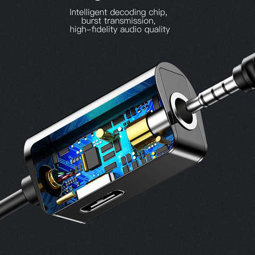 כבל מפצל USB C זכר - USB C + Aux 3.5mm נקבה Baseus