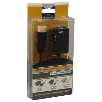 כבל ממיר מ- HDMI ל- VGA כולל אודיו