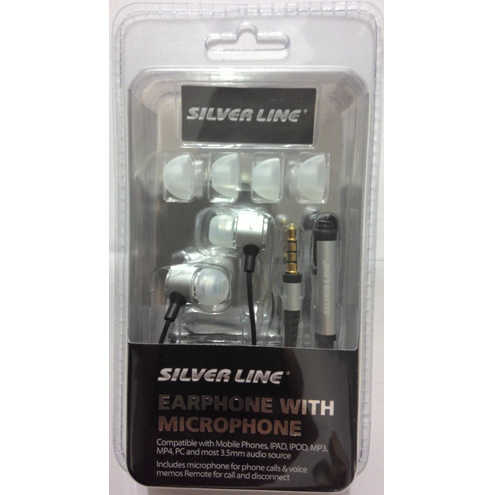 אוזניות כפתור עם מיקרופון Silver Line דגם  FDH-005