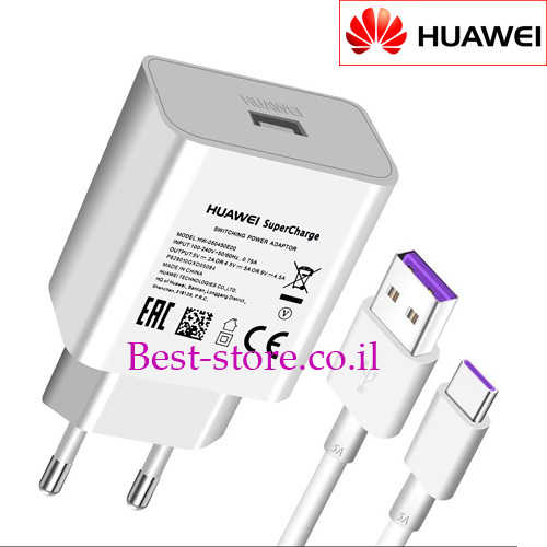 מטען קיר  USB מהיר 5A עם כבל HUAWEI USB Type-C