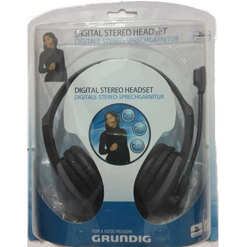 אוזניות קשת עם מיקרופון Grundig - שחור