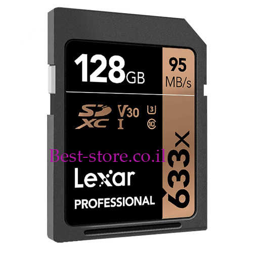 כרטיס זיכרון Lexar Professional SDXC 128GB U3 V30 95MB/s