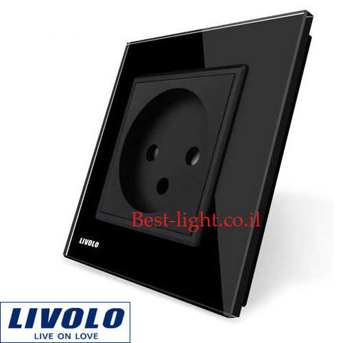 שקע כוח ישראלי שחור Livolo דגם VL-C7C1IL-12