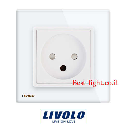שקע כוח ישראלי לבן Livolo דגם VL-C7C1IL-11