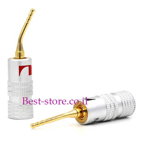 פלאג בננה 2mm 45&deg; מקצועי לחיבור כבל רמקול Nakamichi