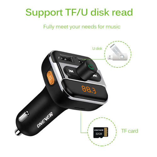 משדר/ דיבורית Bluetooth FM לרכב Onever דגם T10