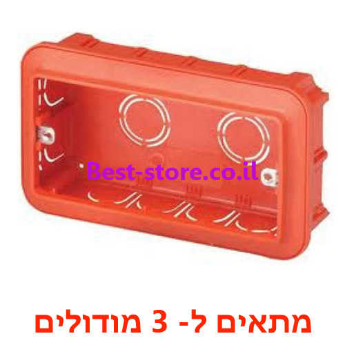 קופסת ביטון מלבנית 3 מקום לקיר בלוקים Photex