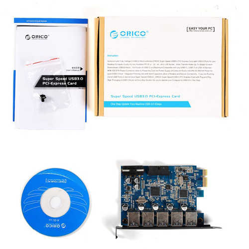 כרטיס PCI Express עם 5 יציאות Orico USB 3.0