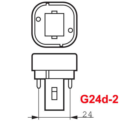 נורת פלורסנט Osram PL G24d-2 18W 4K