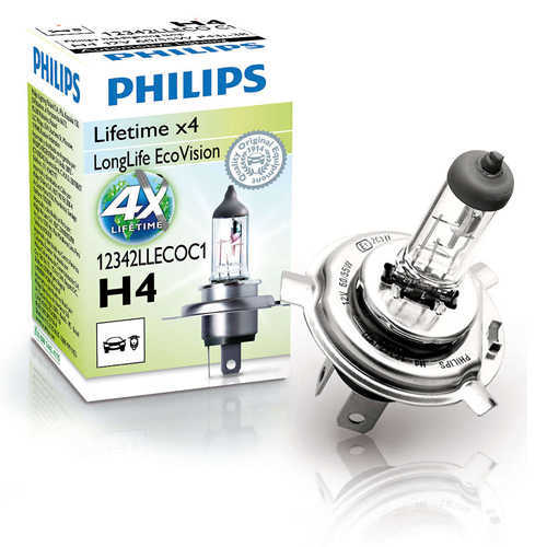 נורה ראשית לרכב Philips H4 דגם LongLife EcoVision