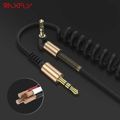 כבל אודיו 3.5mm זוויתי מסולסל RAXFLY