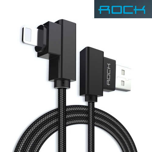 כבל טעינה וסנכרון Lighting זוויתי 1 מטר Rock
