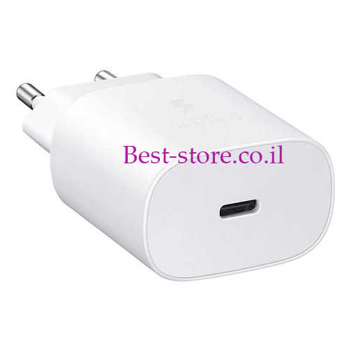 מטען קיר  PD 25W 3A USB Type-C לבן עם כבל סאני  Samsung