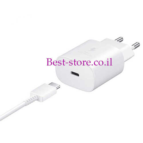 מטען קיר  PD 25W 3A USB Type-C לבן עם כבל סאני  Samsung