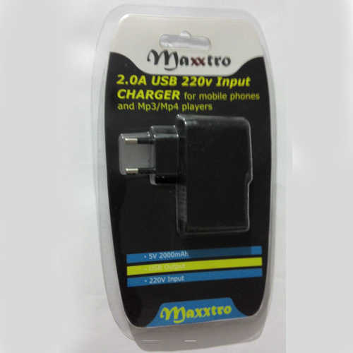 מטען קיר USB כניסה אחת Maxxtro 2.0A