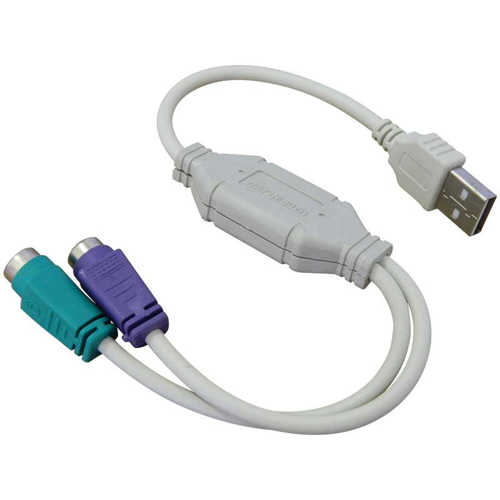 כבל מתאם USB זכר - 2xPS/2 נקבה