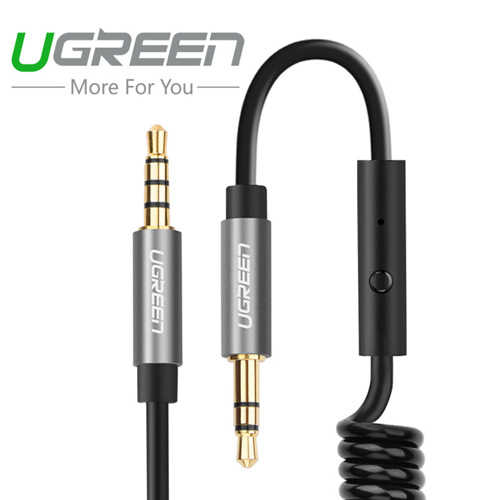 כבל אודיו 3.5mm מסולסל עם מיקרופון אורך 2 מטר Ugreen