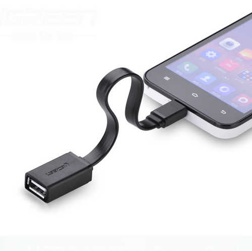 כבל OTG שטוח Micro USB שחור Ugreen