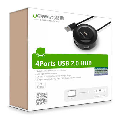 מפצל 4 כניסות Ugreen USB 2.0 דגם CR106