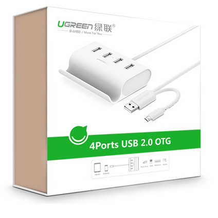 מפצל OTG עם 4 כניסות USB ומעמד Ugreen דגם CR123