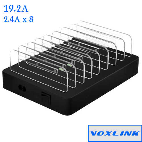 תחנת טעינה 8 יציאות USB עם מעמדים Voxlink 19.2A
