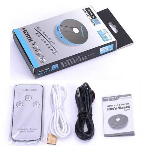 ממתג HDMI 1.4 שלוש יציאות Vention