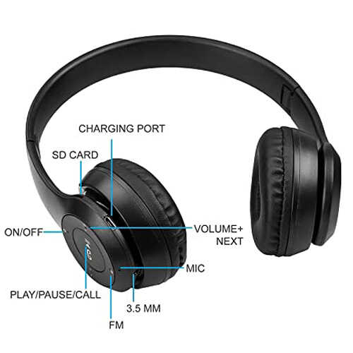 אוזניות Bluetooth 5.0 עם כניסת כרטיס זיכרון דגם P47