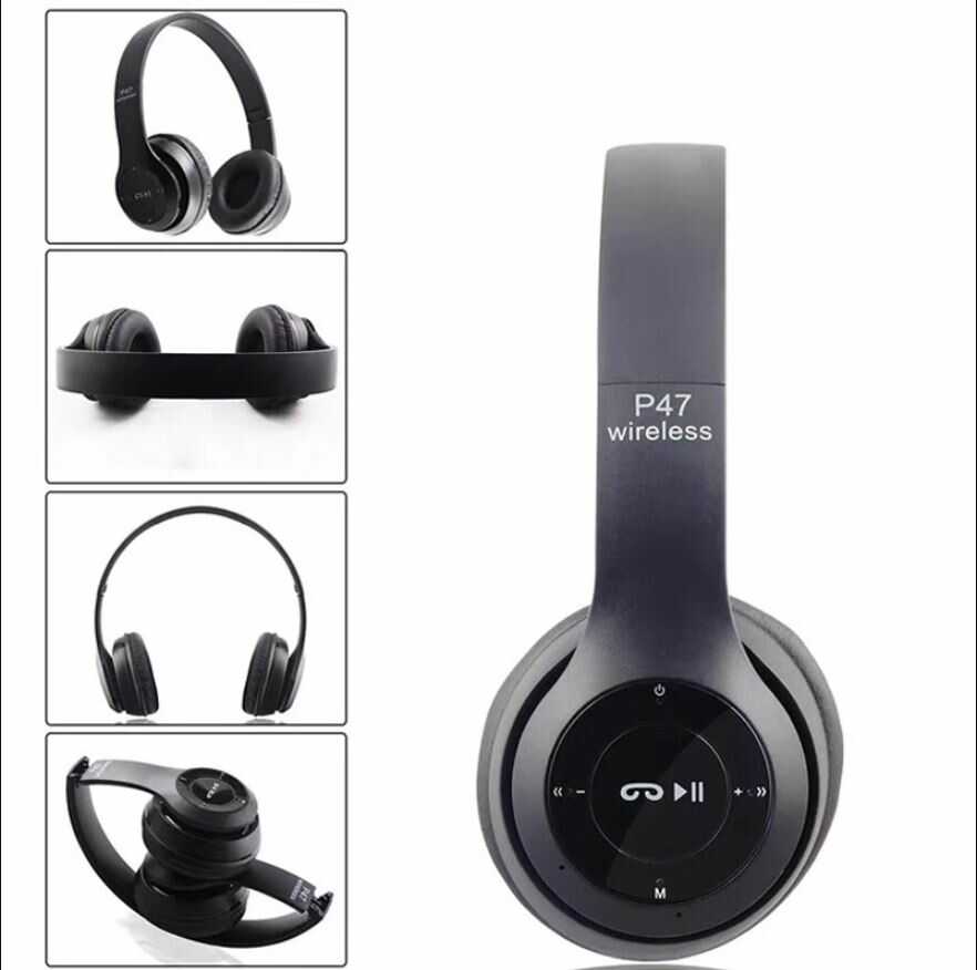 אוזניות Bluetooth 5.0 עם כניסת כרטיס זיכרון דגם P47