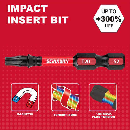 ביט מגנטי טורקס למברגת אימפקט GEINXURN T20 50mm